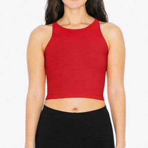 Cotton Spandex high neck Crop Top
